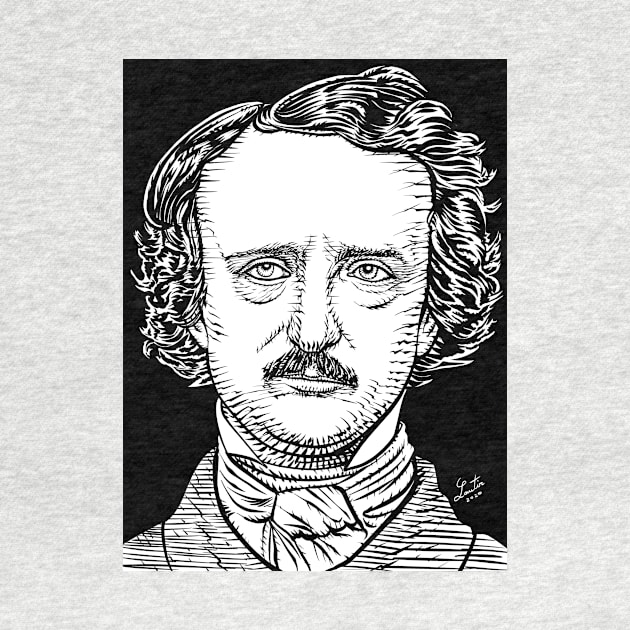 EDGAR ALLAN POE ink portrait by lautir